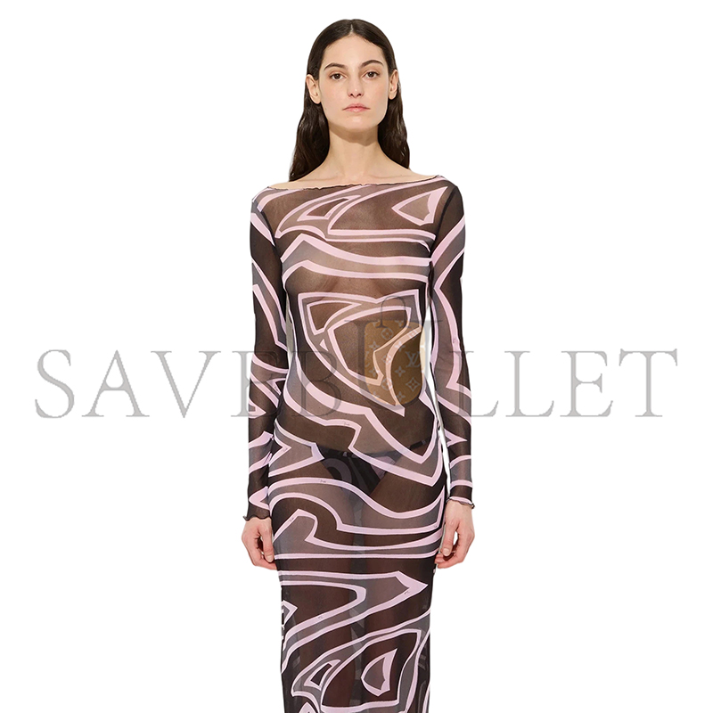 PUCCI LABIRINTO PRINT TULLE DRESS 5UJI355U749047